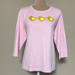 ⭐️⭐️ Pink Top with Yellow Chicks - size 1X